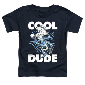 Navy toddler t-shirt with Year Without a Santa Claus Cool Dude graphic