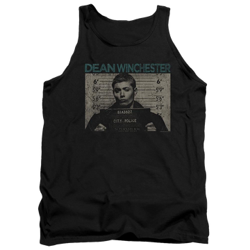 Black men's tank with Supernatural Dean Mug Shot graphic