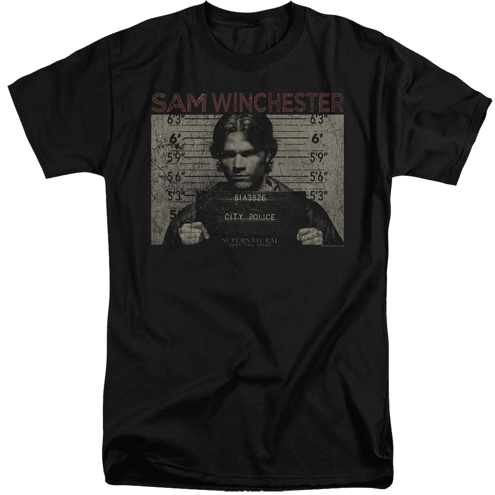 Supernatural Sam Mug Shot - Men's Tall Fit T-Shirt Men's Tall Fit T-Shirt Supernatural