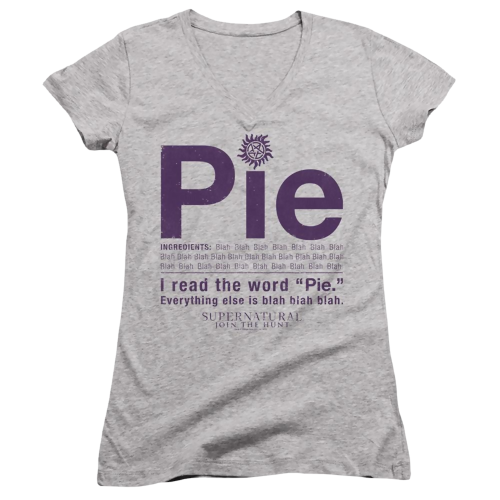 Supernatural Pie - Juniors V-Neck T-Shirt Juniors V-Neck T-Shirt Supernatural
