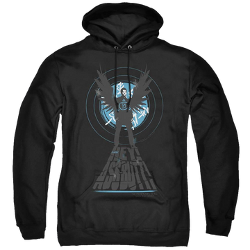 Black pullover hoodie with Supernatural Hey Ass Butt graphic