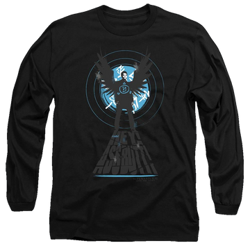 Black men's long sleeve t-shirt with Supernatural Hey Ass Butt graphic