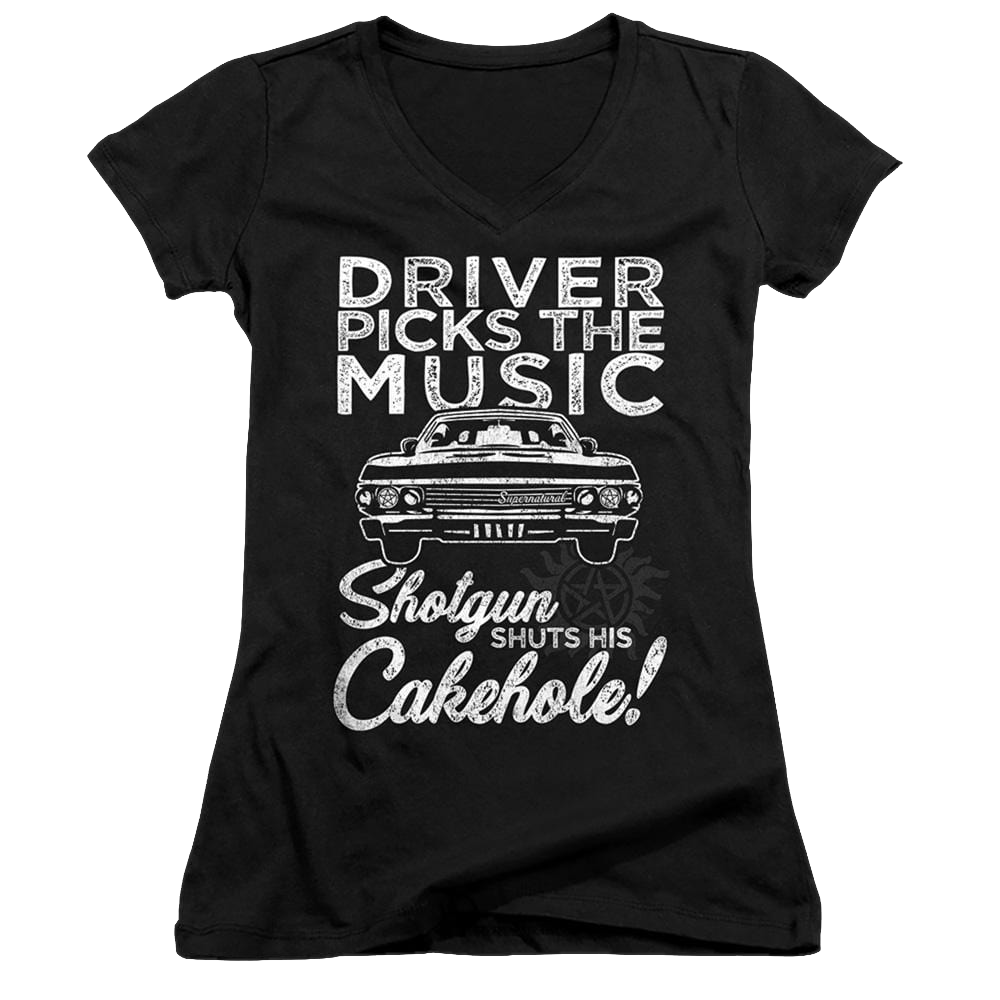 Supernatural Driver Picks Music - Juniors V-Neck T-Shirt Juniors V-Neck T-Shirt Supernatural
