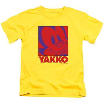 Yellow kid's t-shirt for ages 4 to 7 with Animaniacs Pop Yakko graphic
