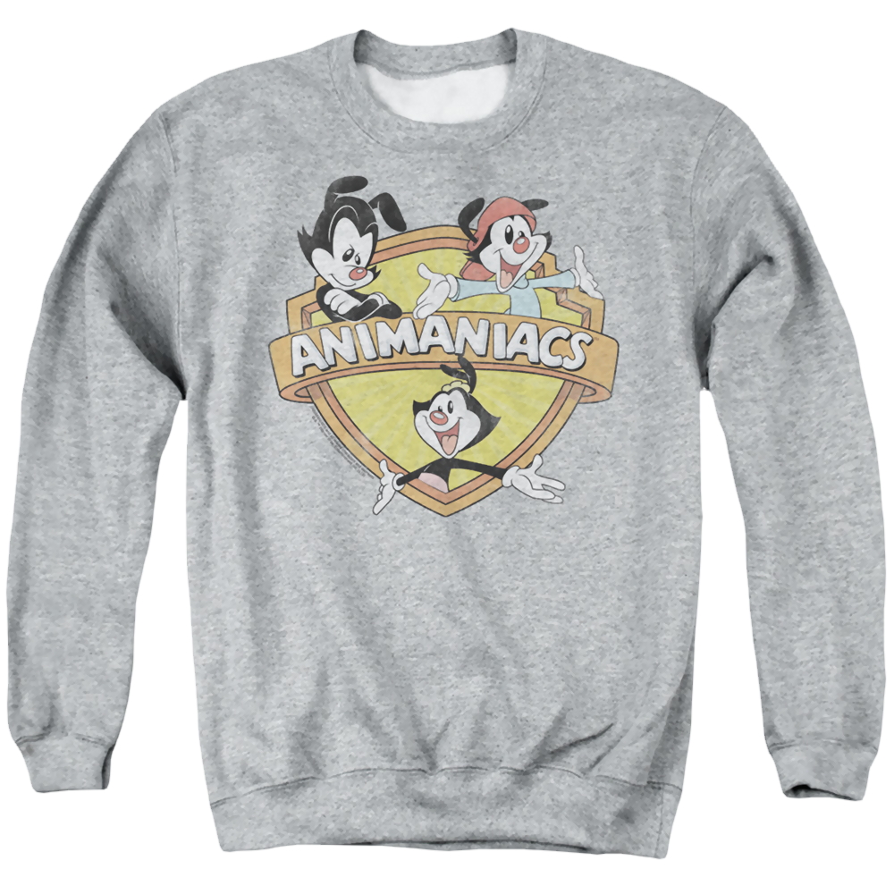 Animaniacs Shielded Animaniacs - Men's Crewneck Sweatshirt Men's Crewneck Sweatshirt Animaniacs