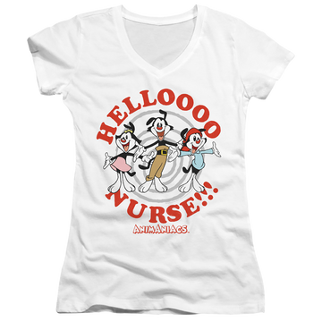 Animaniacs Hello Nurse - Juniors V-Neck T-Shirt Juniors V-Neck T-Shirt Animaniacs