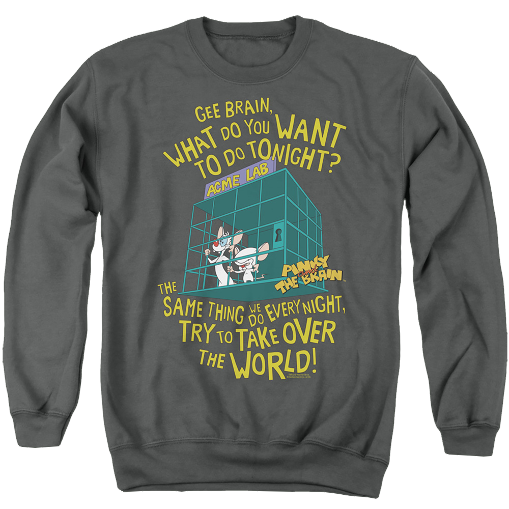 Pinky And The Brain The World - Men's Crewneck Sweatshirt Men's Crewneck Sweatshirt Pinky and The Brain