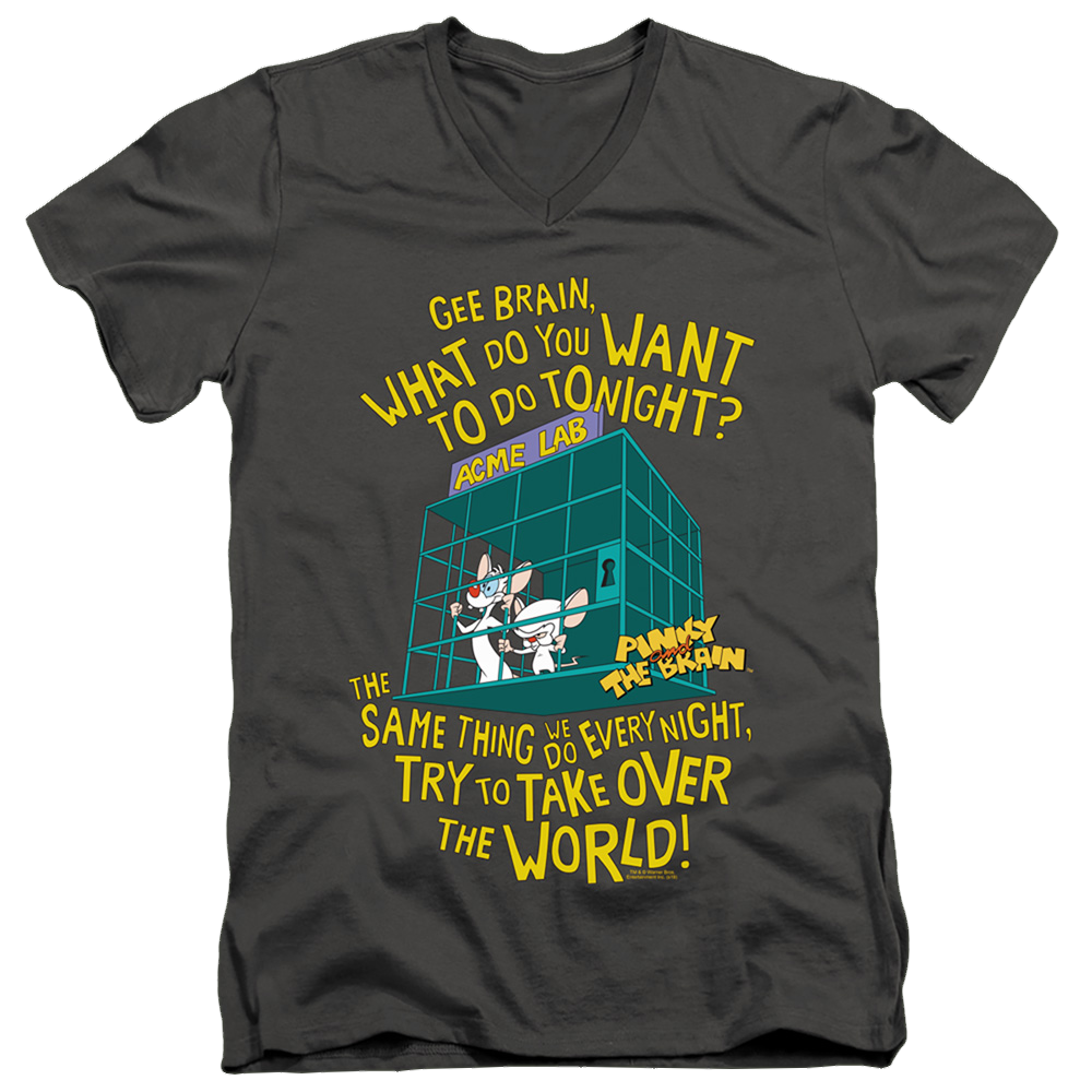 Pinky And The Brain The World - Men's V-Neck T-Shirt Men's V-Neck T-Shirt Pinky and The Brain