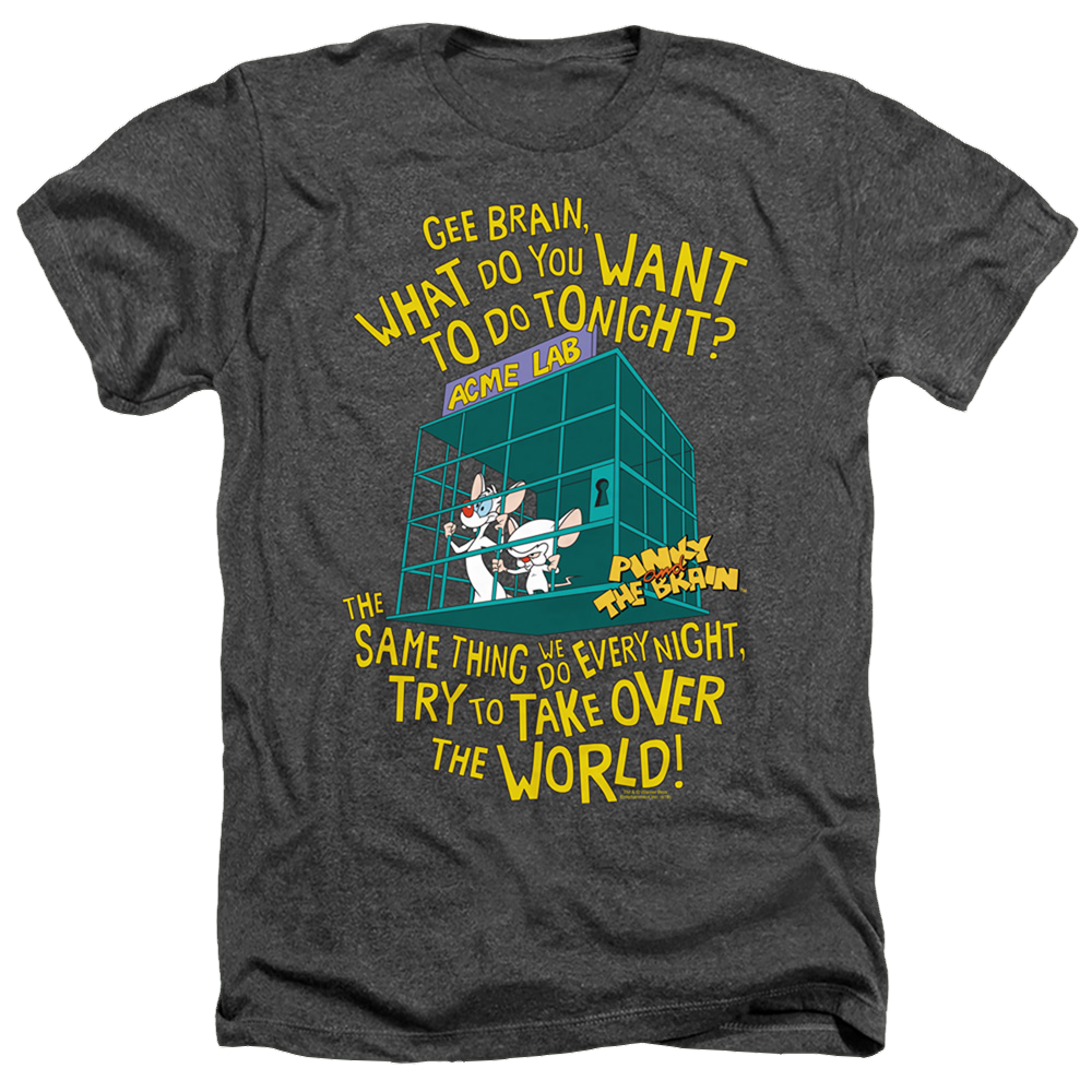 Pinky And The Brain The World - Men's Heather T-Shirt Men's Heather T-Shirt Pinky and The Brain