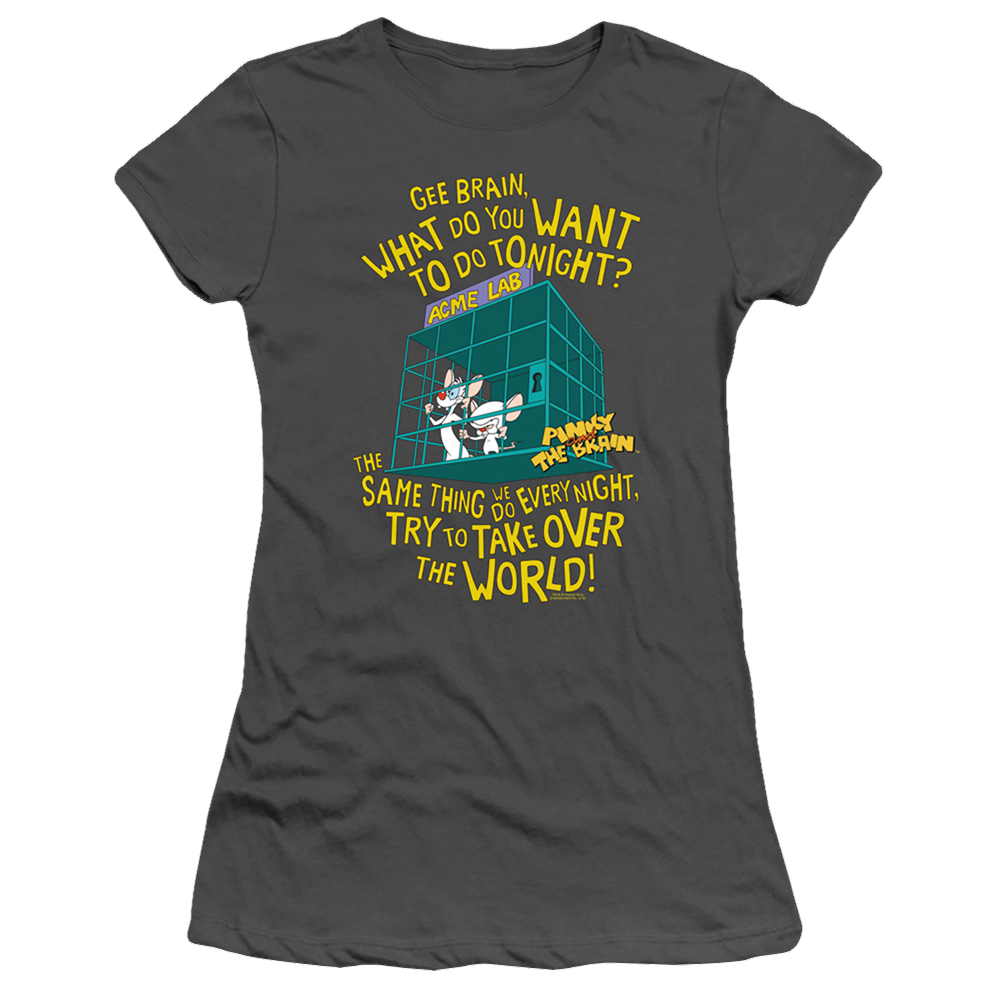 Pinky And The Brain The World - Juniors T-Shirt Juniors T-Shirt Pinky and The Brain