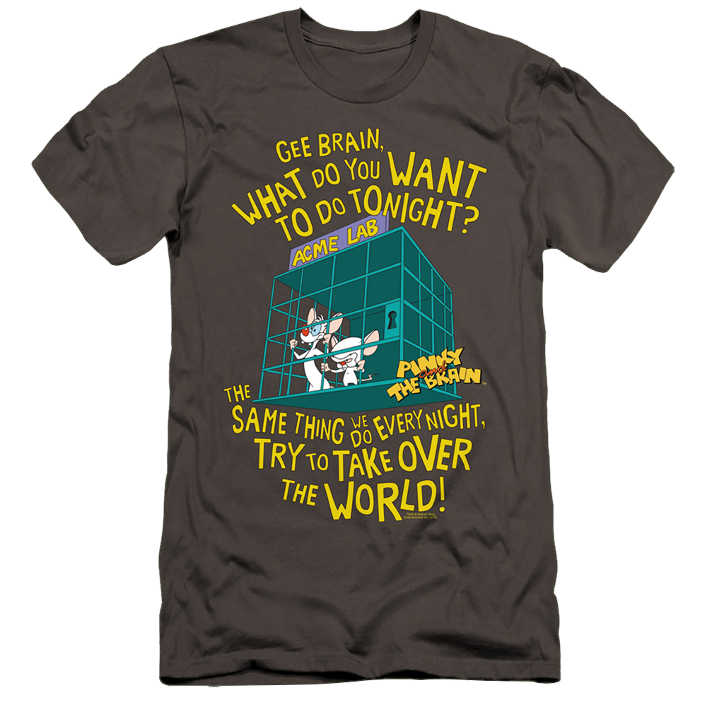 Pinky And The Brain The World - Men's Premium Slim Fit T-Shirt Men's Premium Slim Fit T-Shirt Pinky and The Brain