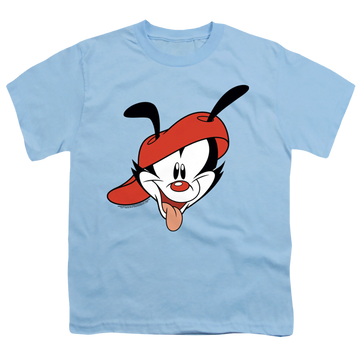 Light blue youth t-shirt for ages 8 to 12 with Animaniacs Wakko Head graphic
