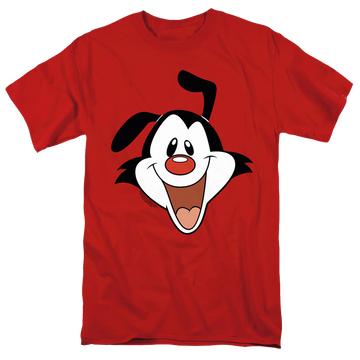 Red men's regular fit t-shirt with Animaniacs Yakko Head graphic