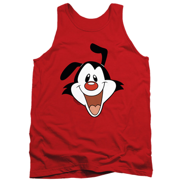 Red men's tank with Animaniacs Yakko Head graphic