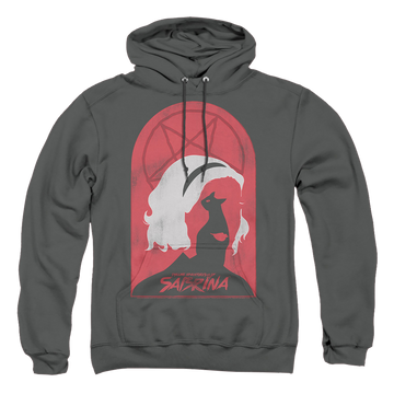 Charcoal pullover hoodie with Chilling Adventures of Sabrina Sabrina And Salem graphic
