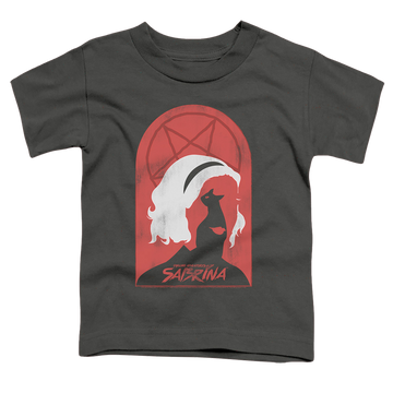 Charcoal toddler t-shirt with Chilling Adventures of Sabrina Sabrina And Salem graphic