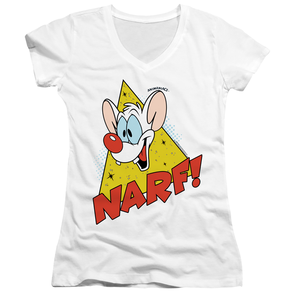 Pinky And The Brain Narf - Juniors V-Neck T-Shirt Juniors V-Neck T-Shirt Pinky and The Brain