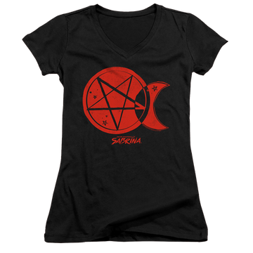 Chilling Adventures Of Sabrina Dark Moon - Juniors V-Neck T-Shirt Juniors V-Neck T-Shirt Chilling Adventures of Sabrina