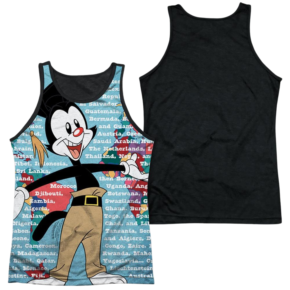 Animaniacs Yakko World - Men's Black Back Tank Top Men's Black Back Tank Animaniacs