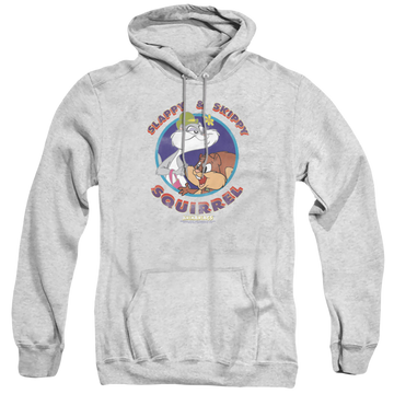 Athletic heather pullover hoodie with Animaniacs Slappy And Skippy Squirrel graphic