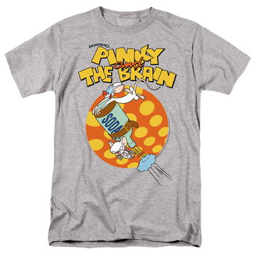 Athletic heather men's regular fit t-shirt with Pinky and The Brain Soda graphic