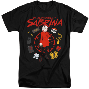 Black men's tall fit t-shirt with Chilling Adventures of Sabrina Circle graphic