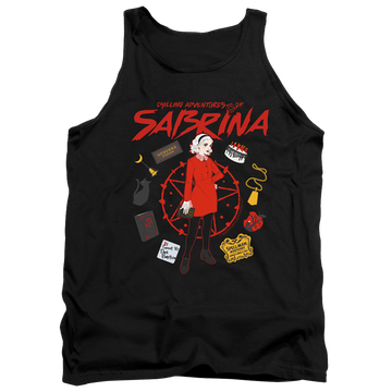 Black men's tank with Chilling Adventures of Sabrina Circle graphic