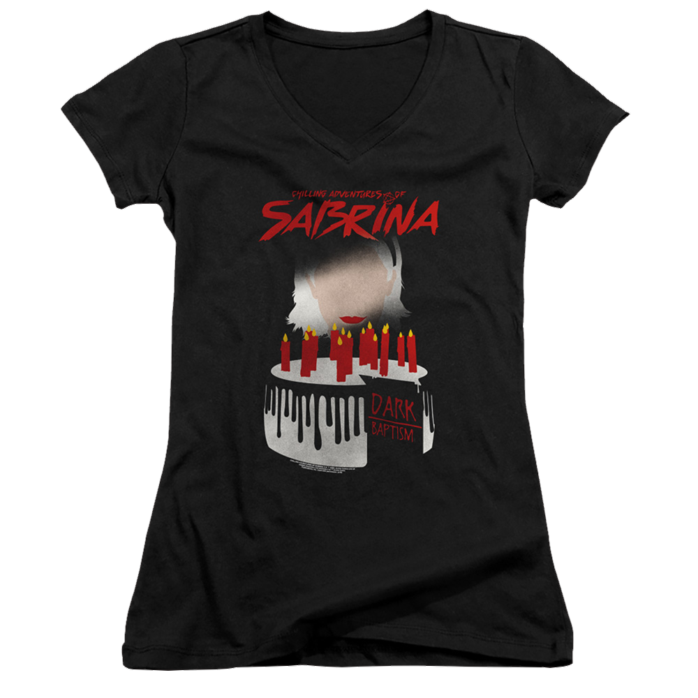 Chilling Adventures Of Sabrina Dark Baptism - Juniors V-Neck T-Shirt Juniors V-Neck T-Shirt Chilling Adventures of Sabrina