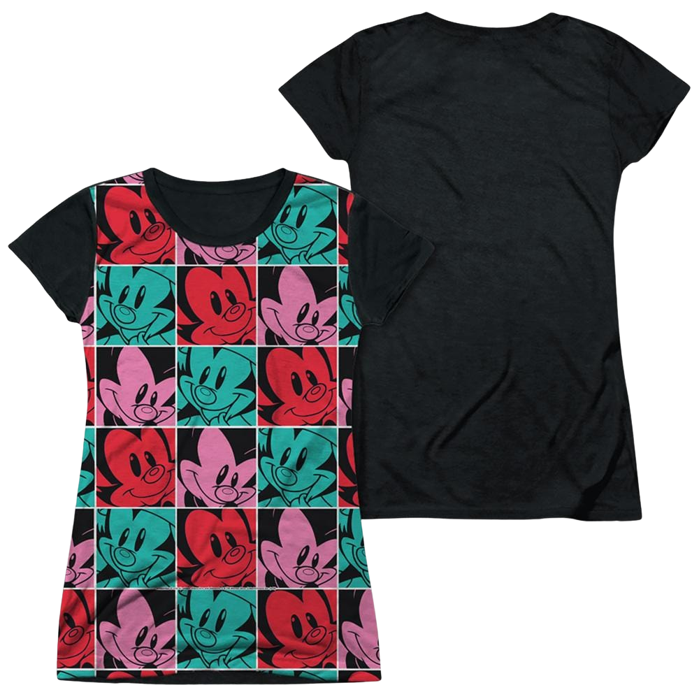 Animaniacs Squares - Juniors Black Back T-Shirt Juniors Black Back T-Shirt Animaniacs