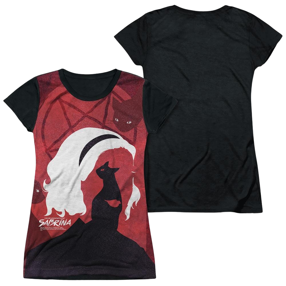 Chilling Adventures Of Sabrina Cats - Juniors Black Back T-Shirt Juniors Black Back T-Shirt Chilling Adventures of Sabrina