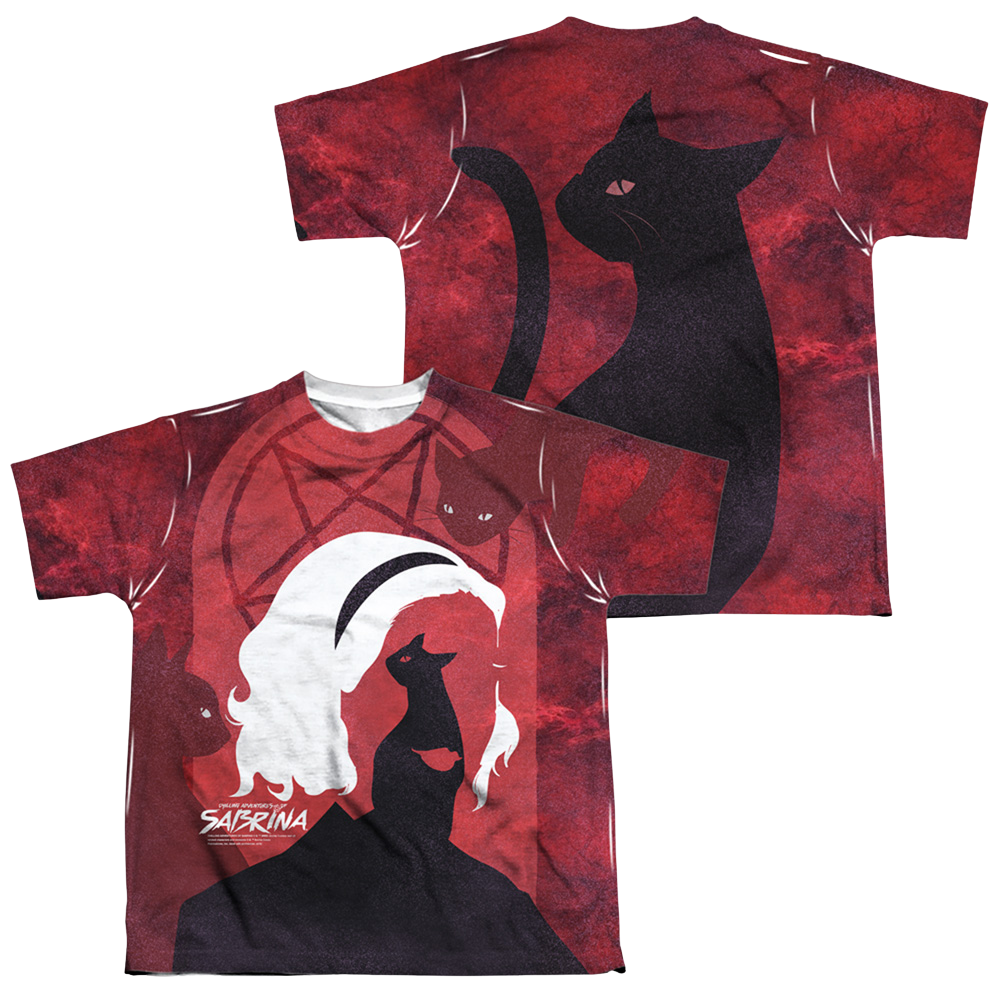 Chilling Adventures of Sabrina Cats - Youth All-Over Print T-Shirt Youth All-Over Print T-Shirt (Ages 8-12) Chilling Adventures of Sabrina