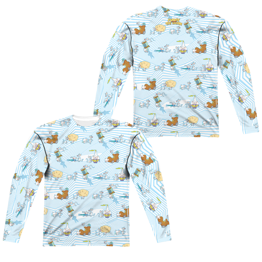 Pinky And The Brain Experiments (Front/Back Print) - Men's All-Over Print Long Sleeve Men's All-Over Print Long Sleeve Pinky and The Brain
