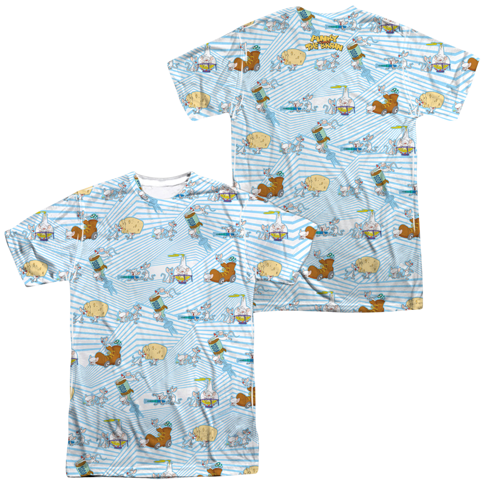 Pinky And The Brain Experiments (Front/Back Print) - Men's All-Over Print T-Shirt Men's All-Over Print T-Shirt Pinky and The Brain