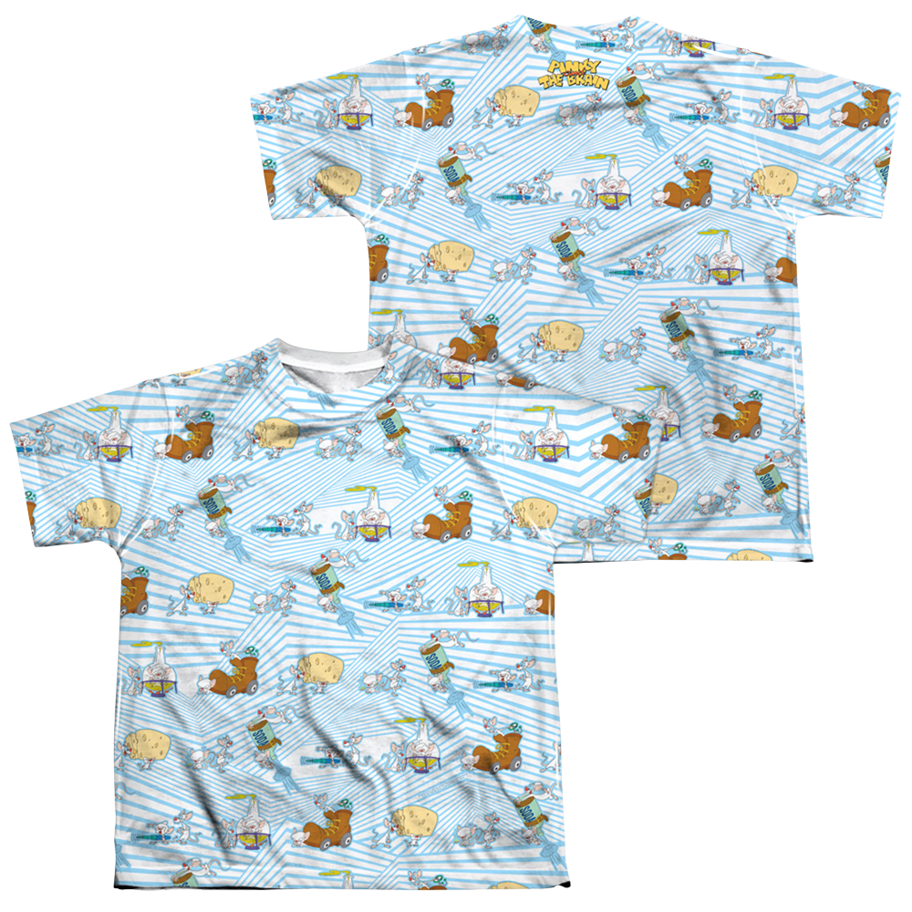 Pinky and The Brain Experiments (F/B) - Youth All-Over Print T-Shirt Youth All-Over Print T-Shirt (Ages 8-12) Pinky and The Brain