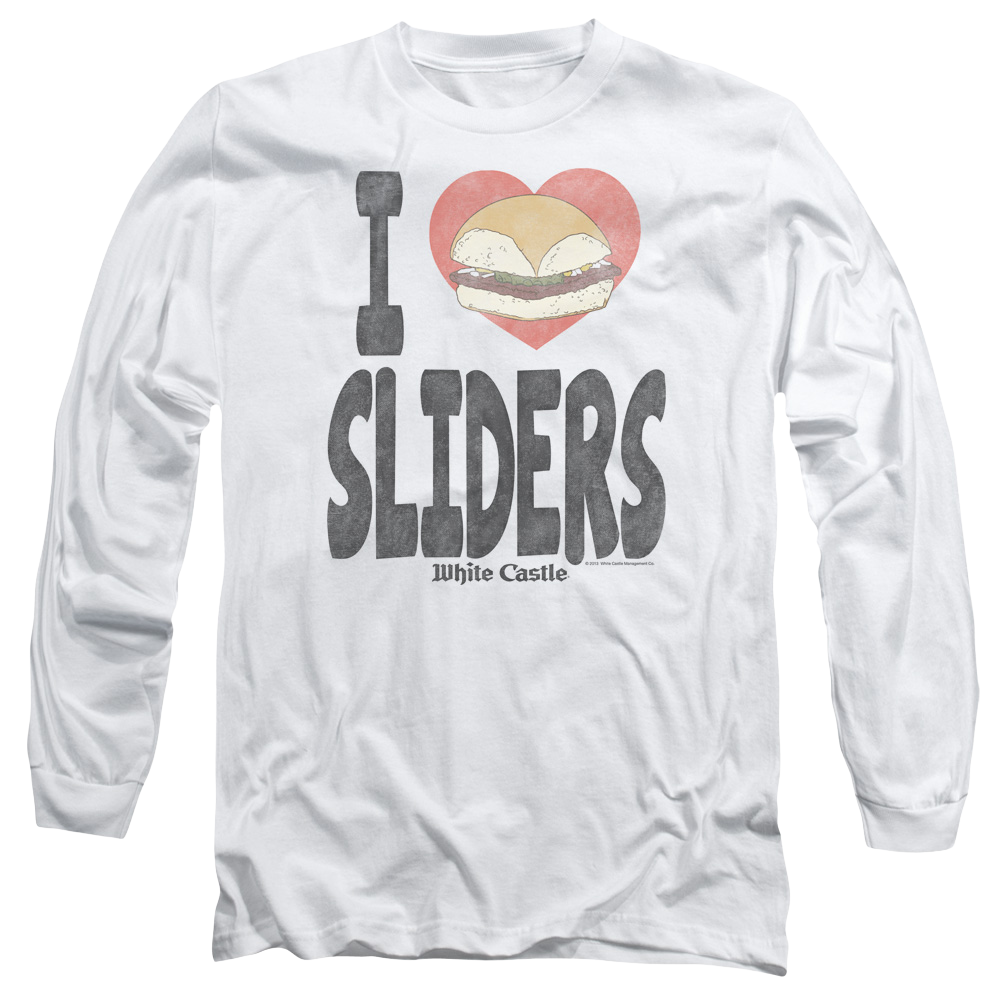 White Castle I Heart Sliders - Men's Long Sleeve T-Shirt Men's Long Sleeve T-Shirt White Castle