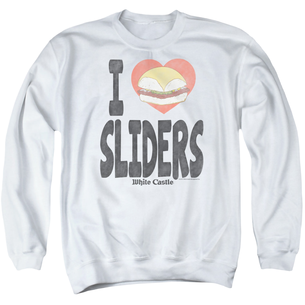White Castle I Heart Sliders - Men's Crewneck Sweatshirt Men's Crewneck Sweatshirt White Castle