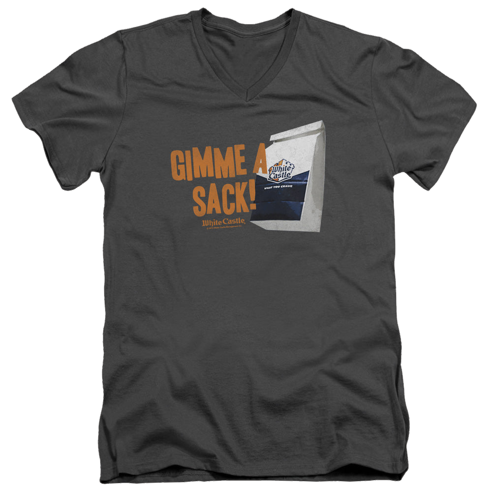 White Castle Gimmie A Sack - Men's V-Neck T-Shirt Men's V-Neck T-Shirt White Castle
