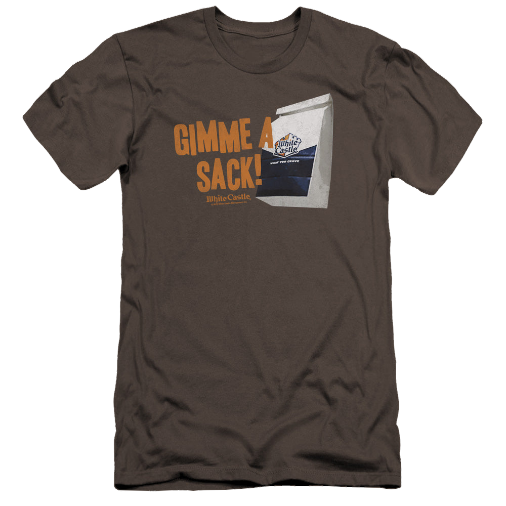 White Castle Gimmie A Sack - Men's Premium Slim Fit T-Shirt Men's Premium Slim Fit T-Shirt White Castle