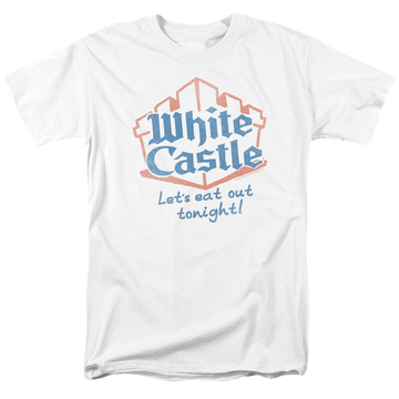 White men's regular fit t-shirt with White Castle Lets Eat graphic