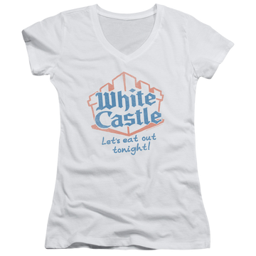 White Castle Lets Eat - Juniors V-Neck T-Shirt Juniors V-Neck T-Shirt White Castle