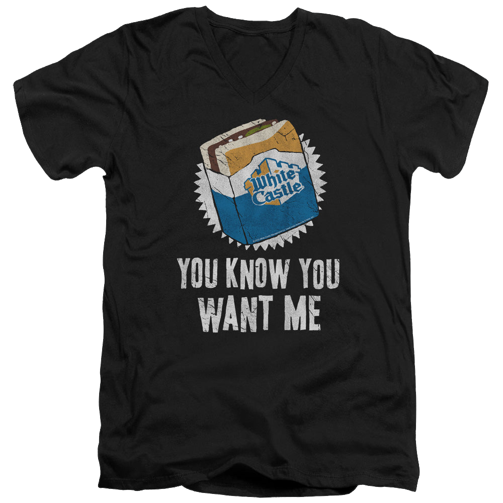 White Castle Want Me - Men's V-Neck T-Shirt Men's V-Neck T-Shirt White Castle