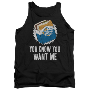 Black men's tank with White Castle Want Me graphic