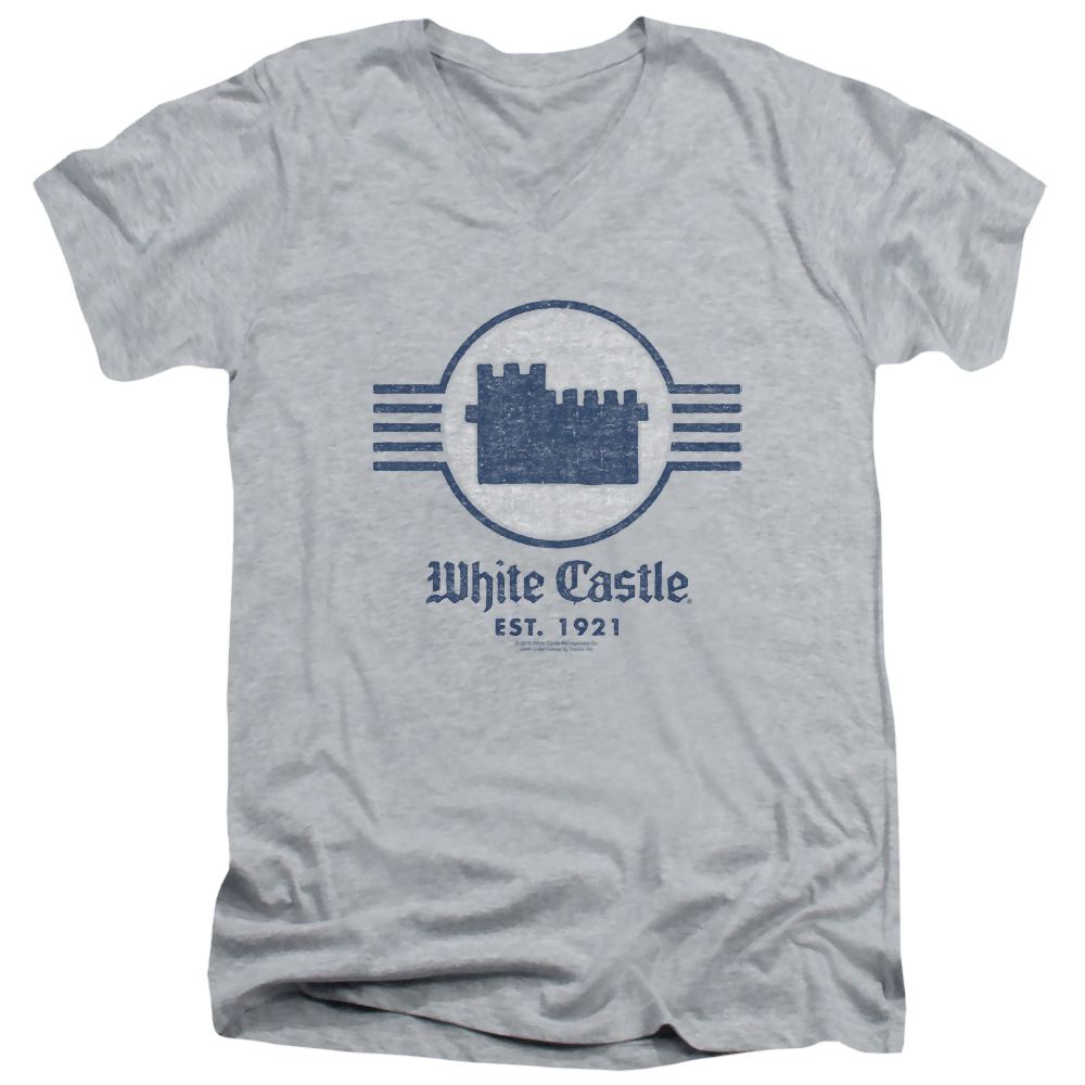 White Castle Emblem - Men's V-Neck T-Shirt Men's V-Neck T-Shirt White Castle