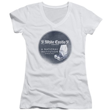 White Castle National Institution - Juniors V-Neck T-Shirt Juniors V-Neck T-Shirt White Castle