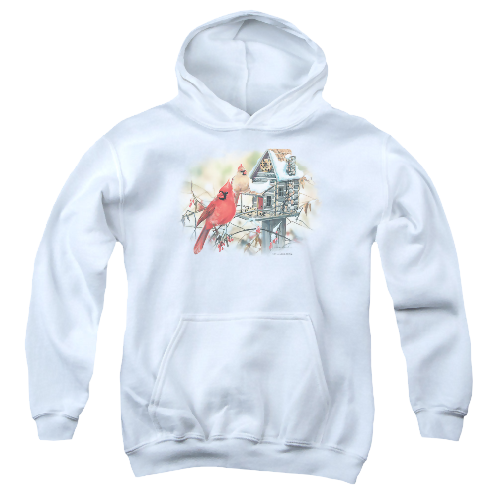 Wild Wings Cardinals Rustic Retreat - Youth Hoodie Youth Hoodie (Ages 8-12) Wild Wings