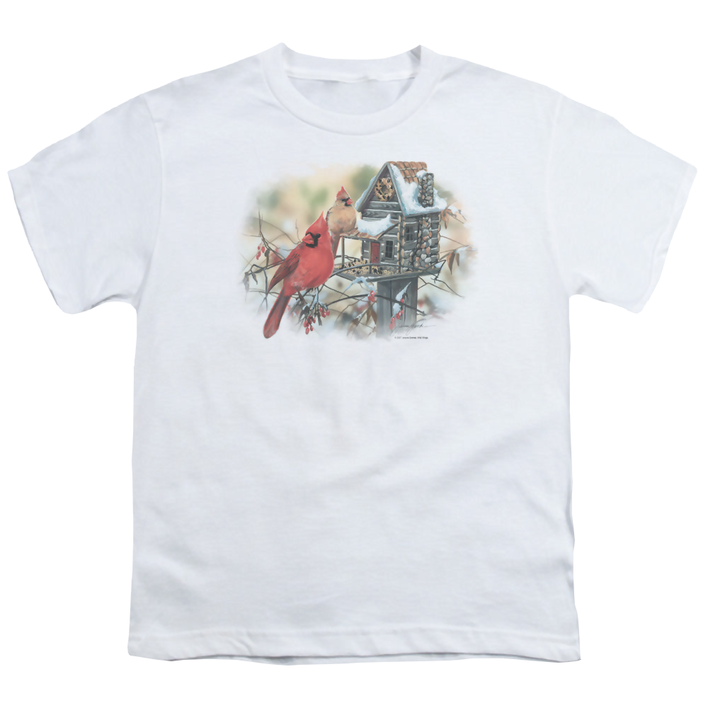 Wild Wings Cardinals Rustic Retreat - Youth T-Shirt Youth T-Shirt (Ages 8-12) Wild Wings
