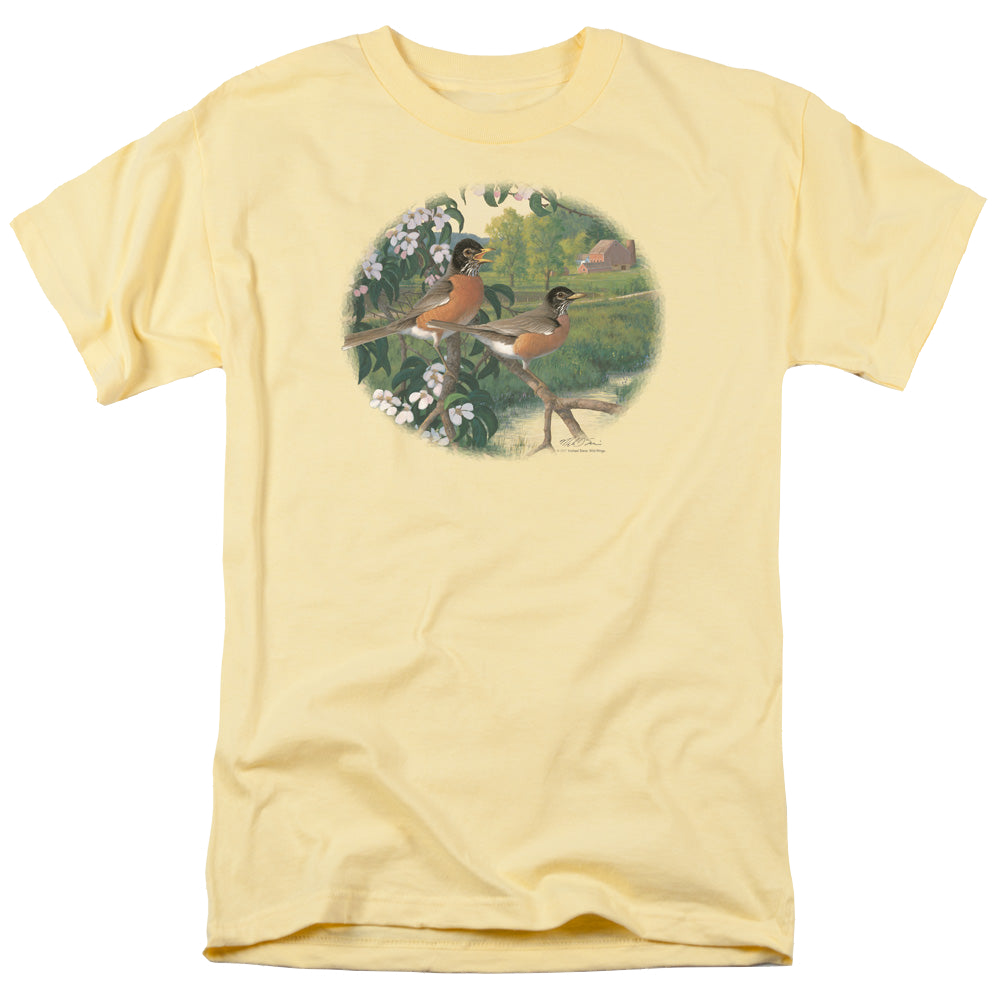 Wild Wings Apple Blossom Time Robins - Men's Regular Fit T-Shirt Men's Regular Fit T-Shirt Wild Wings