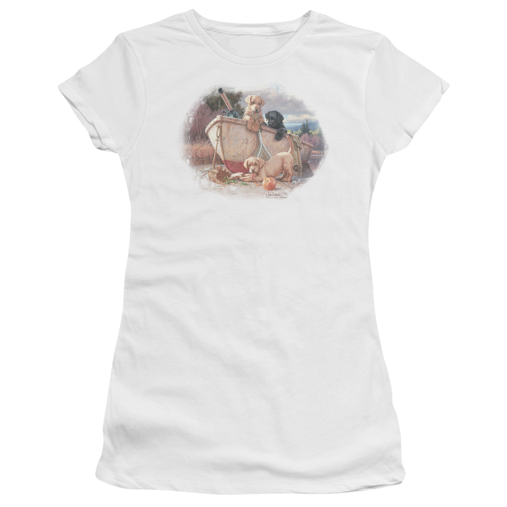 Wild Wings Lunch Break Lab Pups - Juniors T-Shirt Juniors T-Shirt Wild Wings