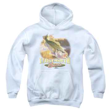 White youth hoodie for ages 8 to 12 with Wild Wings Cartwheeling graphic