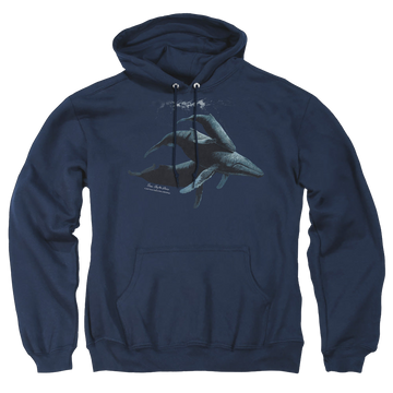 Navy pullover hoodie with Wild Wings Power&Grace graphic